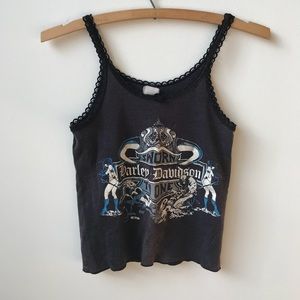 Vintage Harley Davidson biker babe tank top XS
